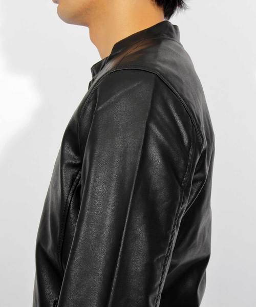 8(eight)(エイト)の「シングル ライダースジャケット レザージャケット(ライダースジャケット・メンズ・ブラック・SMALL/MEDIUM/LARGE/X-LARGE)」の11枚目の写真
