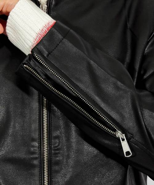 8(eight)(エイト)の「シングル ライダースジャケット レザージャケット(ライダースジャケット・メンズ・ブラック・SMALL/MEDIUM/LARGE/X-LARGE)」の7枚目の写真