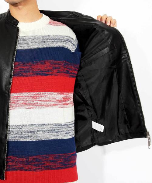 8(eight)(エイト)の「シングル ライダースジャケット レザージャケット(ライダースジャケット・メンズ・ブラック・SMALL/MEDIUM/LARGE/X-LARGE)」の16枚目の写真