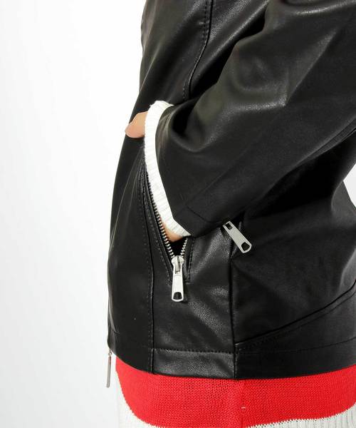 8(eight)(エイト)の「シングル ライダースジャケット レザージャケット(ライダースジャケット・メンズ・ブラック・SMALL/MEDIUM/LARGE/X-LARGE)」の5枚目の写真