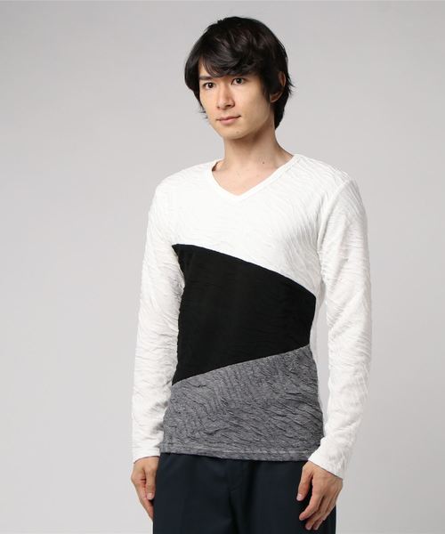 VENCEEXCHANGE（ヴァンスエクスチェンジ）の「フクレジャガード切り替え長袖Tシャツ（Tシャツ/カットソー・メンズ・ホワイト/ブラック/その他31/その他32・M/L）」の9枚目の写真