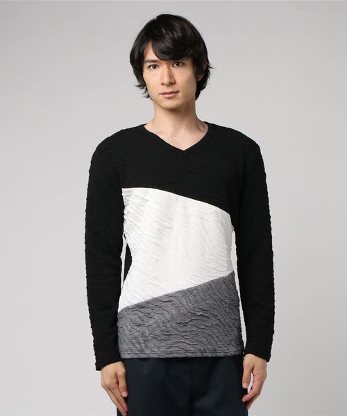 VENCEEXCHANGE（ヴァンスエクスチェンジ）の「フクレジャガード切り替え長袖Tシャツ（Tシャツ/カットソー・メンズ・ホワイト/ブラック/その他31/その他32・M/L）」の10枚目の写真
