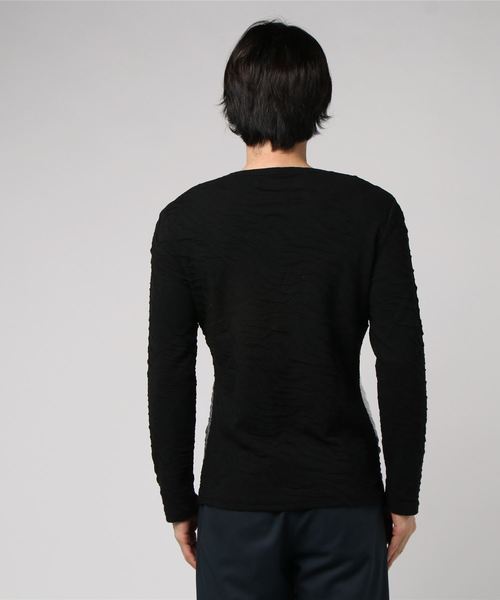 VENCEEXCHANGE（ヴァンスエクスチェンジ）の「フクレジャガード切り替え長袖Tシャツ（Tシャツ/カットソー・メンズ・ホワイト/ブラック/その他31/その他32・M/L）」の6枚目の写真