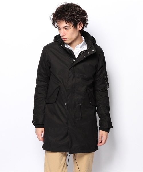 ESTNATION（エストネーション）の「ESTNATION A SPECIAL BLEND WITH MARVY JAMOKE ライニング取り外しモッズコート（モッズコート・メンズ・オリーブ/ブラック・SMALL/LARGE/MEDIUM）」の3枚目の写真