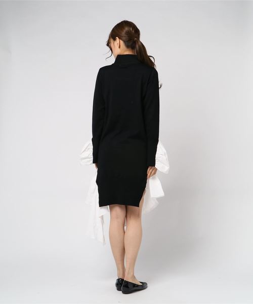LUGG NAGG(ラグナグ)の「【Jewelobe/ ジュエローブ】 レイヤードデザインニットワンピース(ワンピース・レディース・ブラック/ネイビー・FREE)」の4枚目の写真