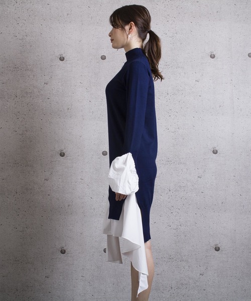 LUGG NAGG(ラグナグ)の「【Jewelobe/ ジュエローブ】 レイヤードデザインニットワンピース(ワンピース・レディース・ブラック/ネイビー・FREE)」の7枚目の写真