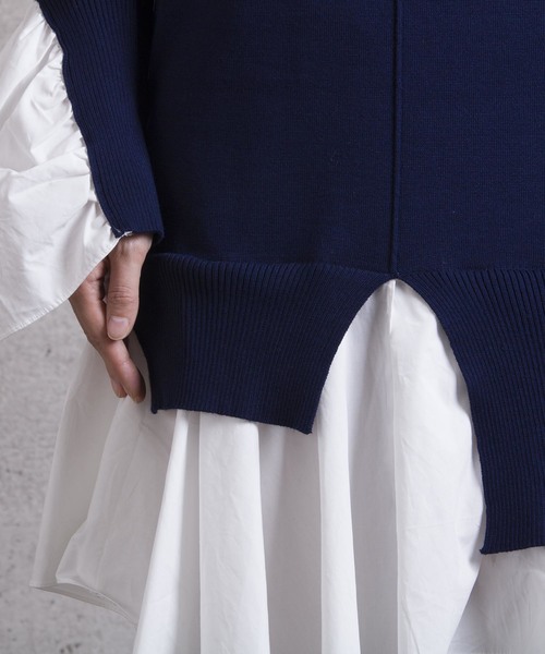 LUGG NAGG(ラグナグ)の「【Jewelobe/ ジュエローブ】 レイヤードデザインニットワンピース(ワンピース・レディース・ブラック/ネイビー・FREE)」の11枚目の写真