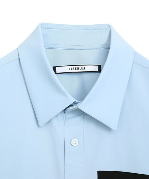 liberum（リベルム）の「【liberum】スクエアポケットシャツ（シャツ/ブラウス・メンズ・ブラック/サックスブルー・1/2）」の9枚目の写真