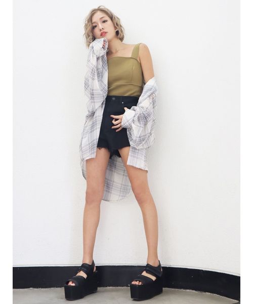 EMODA（エモダ）の「ボーイズエアリーシャツ（シャツ/ブラウス・レディース・ホワイト/ブラック/ブルー・FREE）」の6枚目の写真