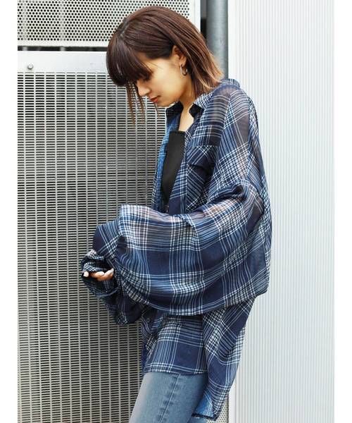 EMODA（エモダ）の「ボーイズエアリーシャツ（シャツ/ブラウス・レディース・ホワイト/ブラック/ブルー・FREE）」の12枚目の写真