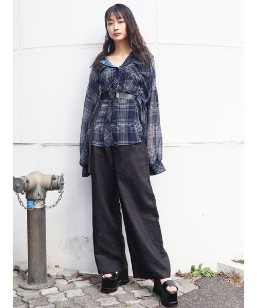 EMODA（エモダ）の「ボーイズエアリーシャツ（シャツ/ブラウス・レディース・ホワイト/ブラック/ブルー・FREE）」の15枚目の写真