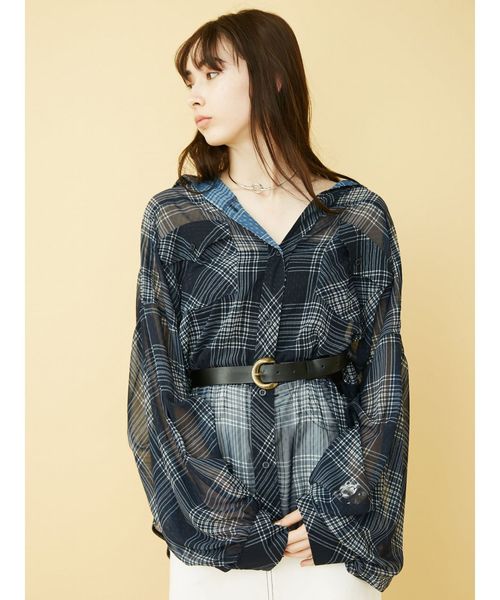 EMODA（エモダ）の「ボーイズエアリーシャツ（シャツ/ブラウス・レディース・ホワイト/ブラック/ブルー・FREE）」の22枚目の写真