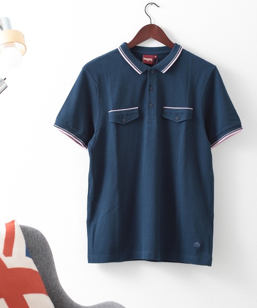 merc london(メルクロンドン)の「ティップライントリムポロシャツ(ポロシャツ・メンズ・ネイビー/ブルー・MEDIUM/LARGE/X-SMALL)」の2枚目の写真