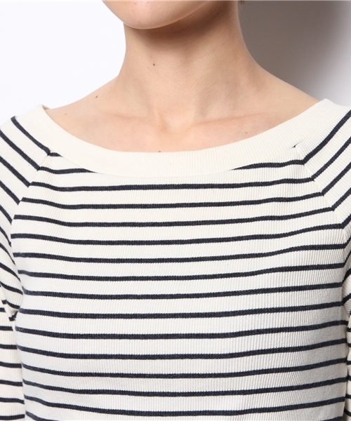 WEGO（ウィゴー）の「WEGO/オフショルダーボーダーセーター（ニット/セーター・レディース・サックスブルー/レッド/ブラック/ネイビー・FREE）」の8枚目の写真