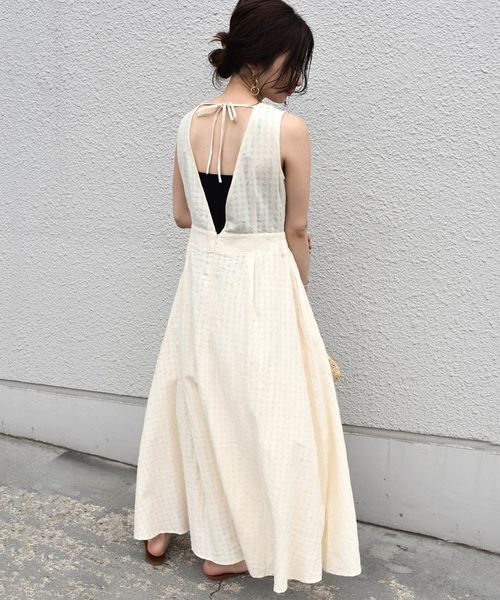 Khaju（カージュ）の「Khaju:バックシャンワンピース◇（ワンピース・レディース・ホワイト/レッド/カーキ/ブラック・ONE SIZE）」の6枚目の写真