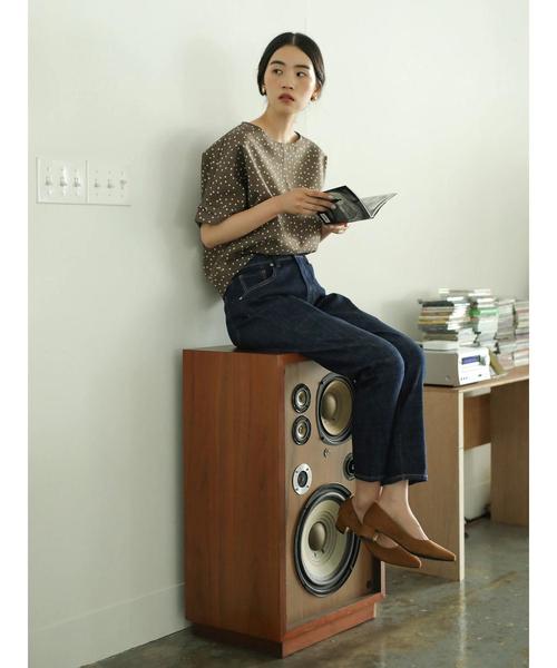 AMERICAN HOLIC（アメリカンホリック）の「テーパードデニムパンツ＊（デニムパンツ・レディース・インディゴブルー/ワンウォッシュ・S/M/L/XS/XXS）」の16枚目の写真