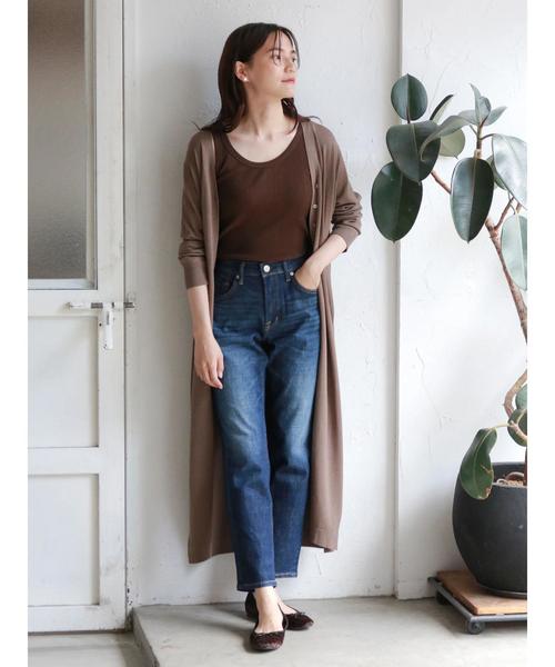 AMERICAN HOLIC（アメリカンホリック）の「テーパードデニムパンツ＊（デニムパンツ・レディース・インディゴブルー/ワンウォッシュ・S/M/L/XS/XXS）」の12枚目の写真