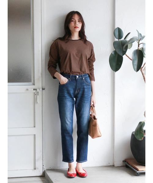 AMERICAN HOLIC（アメリカンホリック）の「テーパードデニムパンツ＊（デニムパンツ・レディース・インディゴブルー/ワンウォッシュ・S/M/L/XS/XXS）」の13枚目の写真