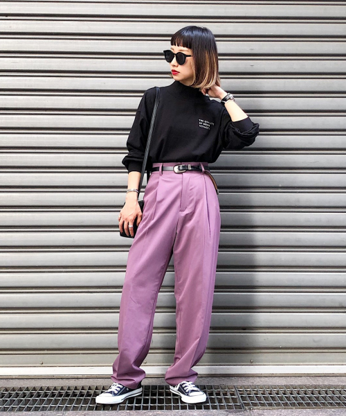 PAGEBOY(ページボーイ)の「ハイネックロゴロンT(Tシャツ/カットソー・レディース・ブラック/オフホワイト/ライトブラウン・FREE)」の12枚目の写真