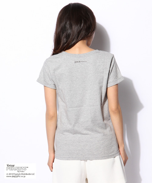 JOUR de Language(ジュールドランゲージ)の「☆【Jour de Language】Vintage Snoopy HOP プリント Tシャツ(Tシャツ/カットソー・レディース・ホワイト系/ライトグレー系/ネイビー系・1)」の7枚目の写真