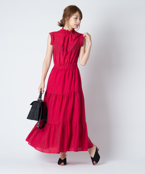 LAYMEE（レイミー）の「Rose OP / ローズワンピ（ワンピース・レディース・ブラック/ブラウン/レッド/サーモンピンク/ベージュ/ブルー/グリーン・FREE）」の12枚目の写真