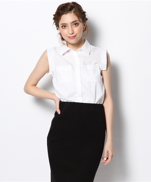 Ray BEAMS(レイビームス)の「Ray BEAMS / Wポケット ノースリーブシャツ(シャツ/ブラウス・レディース・ホワイト/ミント/サックスブルー・ONE SIZE)」の17枚目の写真