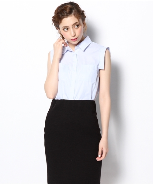 Ray BEAMS(レイビームス)の「Ray BEAMS / Wポケット ノースリーブシャツ(シャツ/ブラウス・レディース・ホワイト/ミント/サックスブルー・ONE SIZE)」の18枚目の写真