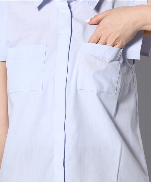 Ray BEAMS(レイビームス)の「Ray BEAMS / Wポケット ノースリーブシャツ(シャツ/ブラウス・レディース・ホワイト/ミント/サックスブルー・ONE SIZE)」の7枚目の写真