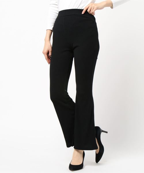 SPIRALGIRL（スパイラルガール）の「リブフレアパンツ（その他パンツ・レディース・ブラック/グレー/ベージュ/オフホワイト・FREE）」の8枚目の写真