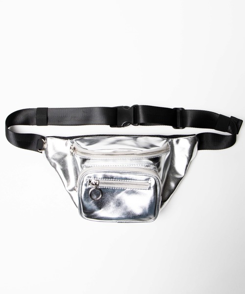 WEGO（ウィゴー）の「WEGO/リングジップフェイクレザーウエストバッグ（ボディバッグ/ウエストポーチ・レディース・ブラック/ベージュ/ライム/シルバー・FREE）」の7枚目の写真