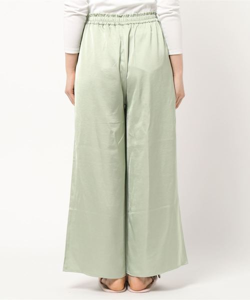 bijorie（ビジュリィ）の「サテンワイドパンツ（ルームウェア/パジャマ・レディース・ラベンダー/ミント/ネイビー・FREE）」の8枚目の写真