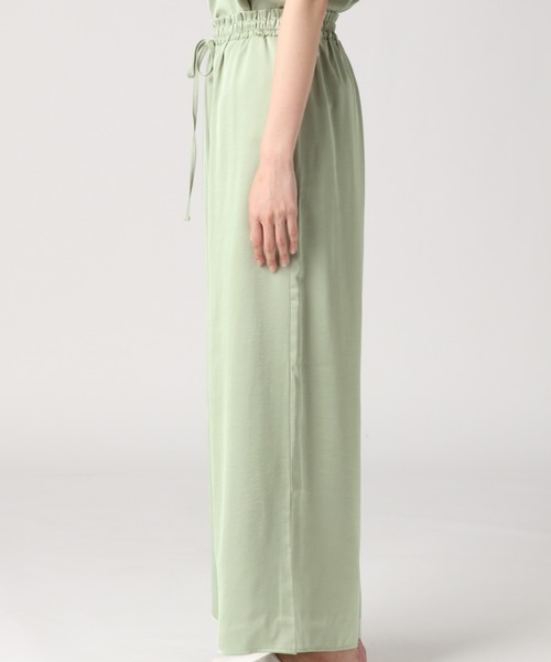 bijorie（ビジュリィ）の「サテンワイドパンツ（ルームウェア/パジャマ・レディース・ラベンダー/ミント/ネイビー・FREE）」の13枚目の写真