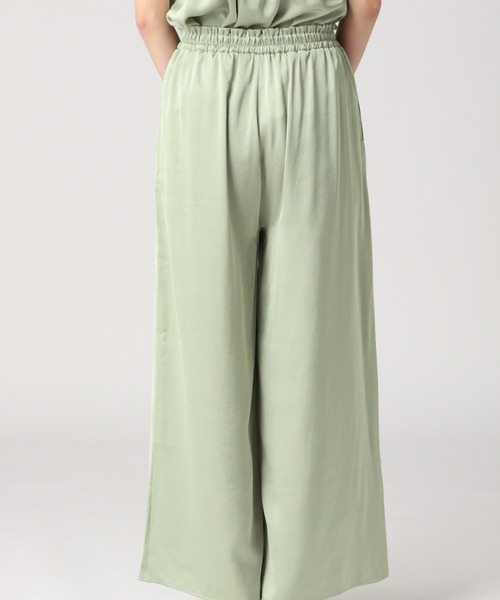 bijorie（ビジュリィ）の「サテンワイドパンツ（ルームウェア/パジャマ・レディース・ラベンダー/ミント/ネイビー・FREE）」の10枚目の写真