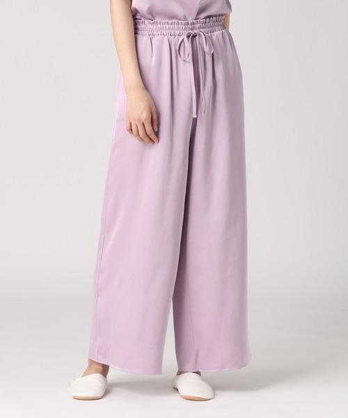 bijorie（ビジュリィ）の「サテンワイドパンツ（ルームウェア/パジャマ・レディース・ラベンダー/ミント/ネイビー・FREE）」の15枚目の写真