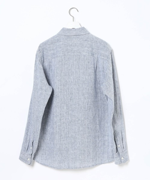 ADAM ET ROPE'（アダムエロペ）の「ベルギーリネン セミワイドカラーシャツ（シャツ/ブラウス・メンズ・ブラック/ホワイト系その他2/ブルー系その他5・S/M/L）」の4枚目の写真