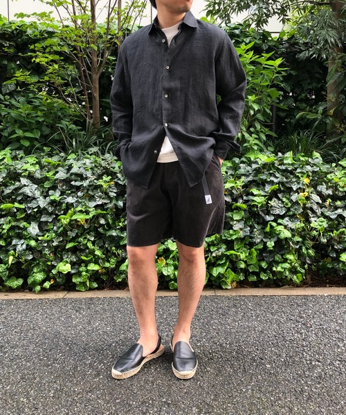 ADAM ET ROPE'（アダムエロペ）の「ベルギーリネン セミワイドカラーシャツ（シャツ/ブラウス・メンズ・ブラック/ホワイト系その他2/ブルー系その他5・S/M/L）」の12枚目の写真