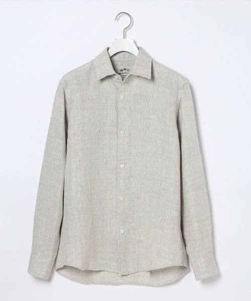 ADAM ET ROPE'（アダムエロペ）の「ベルギーリネン セミワイドカラーシャツ（シャツ/ブラウス・メンズ・ブラック/ホワイト系その他2/ブルー系その他5・S/M/L）」の18枚目の写真