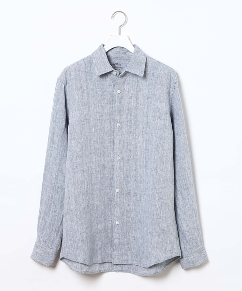 ADAM ET ROPE'（アダムエロペ）の「ベルギーリネン セミワイドカラーシャツ（シャツ/ブラウス・メンズ・ブラック/ホワイト系その他2/ブルー系その他5・S/M/L）」の16枚目の写真