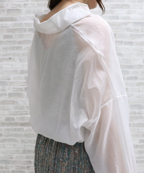 ap retro（アプレトロ）の「シアービックシャツ【ZOZO限定アイテム】（シャツ/ブラウス・レディース・パープル/ピンク/グリーン/アイボリー・FREE）」の6枚目の写真