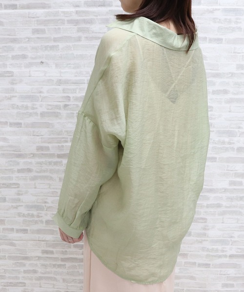 ap retro（アプレトロ）の「シアービックシャツ【ZOZO限定アイテム】（シャツ/ブラウス・レディース・パープル/ピンク/グリーン/アイボリー・FREE）」の11枚目の写真