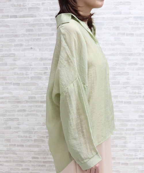 ap retro（アプレトロ）の「シアービックシャツ【ZOZO限定アイテム】（シャツ/ブラウス・レディース・パープル/ピンク/グリーン/アイボリー・FREE）」の10枚目の写真