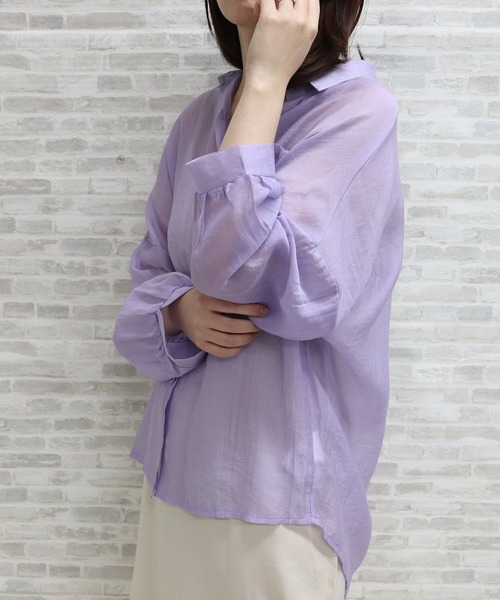 ap retro（アプレトロ）の「シアービックシャツ【ZOZO限定アイテム】（シャツ/ブラウス・レディース・パープル/ピンク/グリーン/アイボリー・FREE）」の16枚目の写真