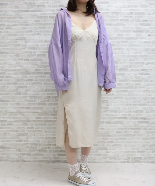 ap retro（アプレトロ）の「シアービックシャツ【ZOZO限定アイテム】（シャツ/ブラウス・レディース・パープル/ピンク/グリーン/アイボリー・FREE）」の18枚目の写真