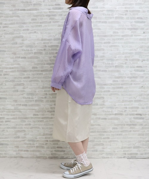 ap retro（アプレトロ）の「シアービックシャツ【ZOZO限定アイテム】（シャツ/ブラウス・レディース・パープル/ピンク/グリーン/アイボリー・FREE）」の19枚目の写真