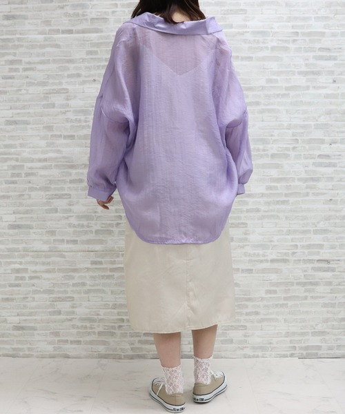 ap retro（アプレトロ）の「シアービックシャツ【ZOZO限定アイテム】（シャツ/ブラウス・レディース・パープル/ピンク/グリーン/アイボリー・FREE）」の20枚目の写真