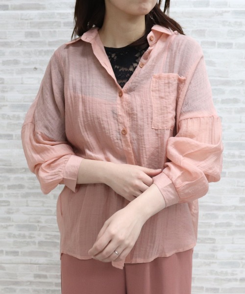 ap retro（アプレトロ）の「シアービックシャツ【ZOZO限定アイテム】（シャツ/ブラウス・レディース・パープル/ピンク/グリーン/アイボリー・FREE）」の21枚目の写真