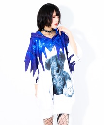 MILKBOY - TRAVAS TOKYO✨宇宙柄どろどろたれくまTシャツ(青✨トラバストーキョー MILKBOY - TRAVAS TOKYO✨宇宙柄どろどろたれくまTシャツ(青