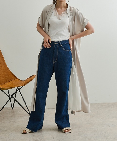 Ambre Neige(アンブルネージュ)の「バックプリーツシャツワンピース/【WEB/EC限定商品】(シャツワンピース・レディース・ベージュ/グレー/カーキ・FREE)」の4枚目の写真
