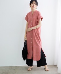 ADAM ET ROPE' | 会津木綿カフタンガウン(ワンピース)