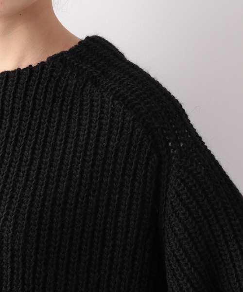 LEPSIM（レプシィム）の「【お家で洗える】3Gイタリアニット　885029（ニット/セーター・レディース・グレイッシュベージュ/レッドパープル/ブラック/ネイビー・FREE）」の13枚目の写真